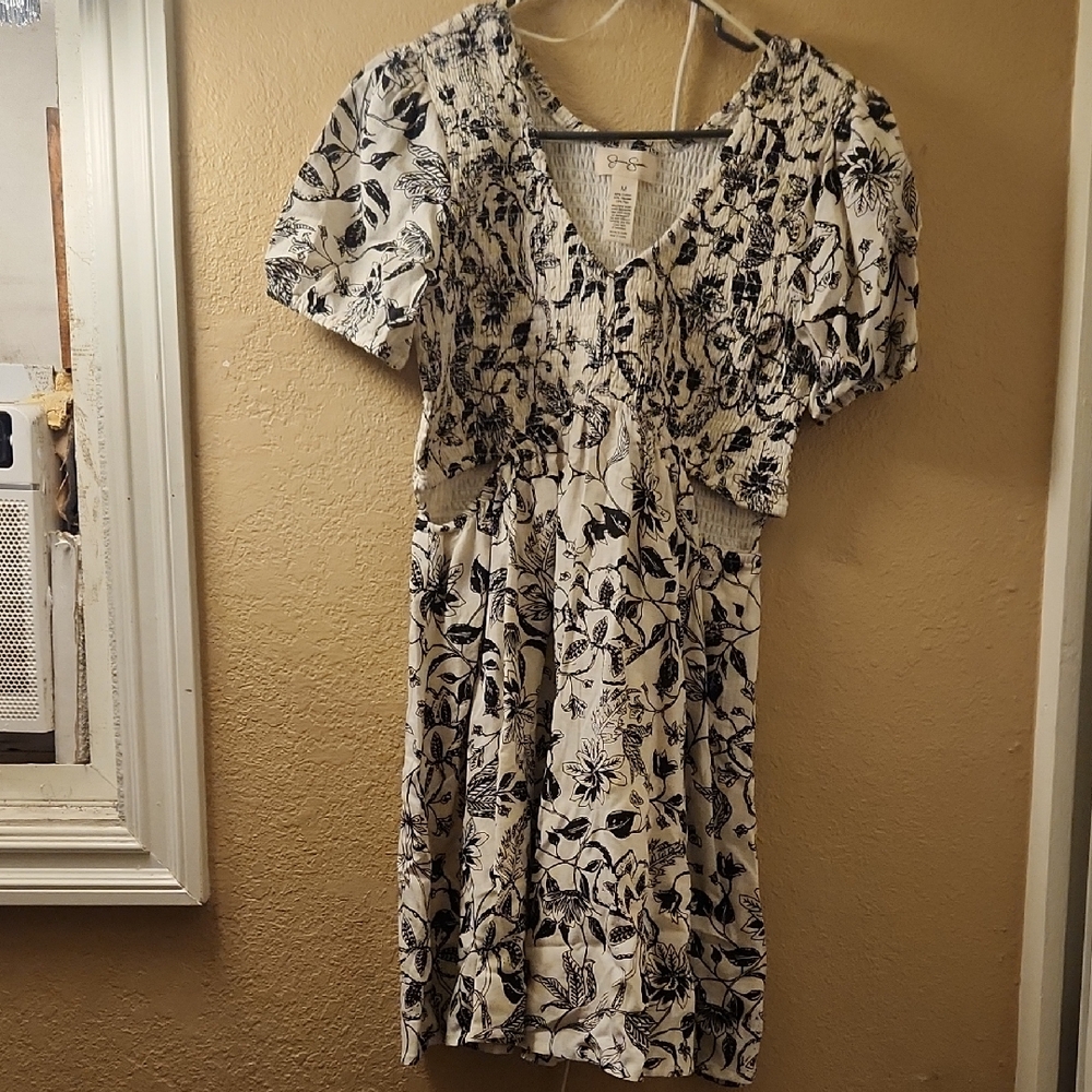 Speechless Black and White Floral Mini Dress